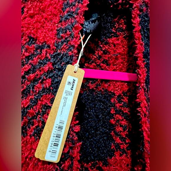 SKIMS | KNIT UNISEX ROBE red and black buffalo plaid small - Picture 5 of 5